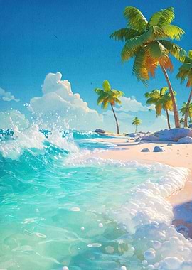 Tropical Beach Paradise Trees