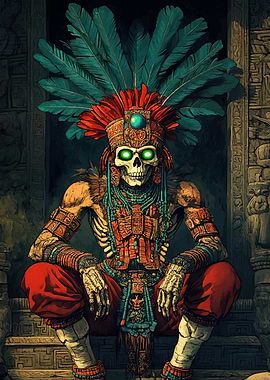 Aztec Skeleton Warrior Eyes