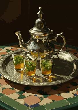 Moroccan Mint Tea Still Life