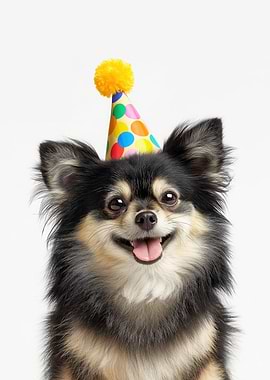 Russian Toy dog with Party Hat