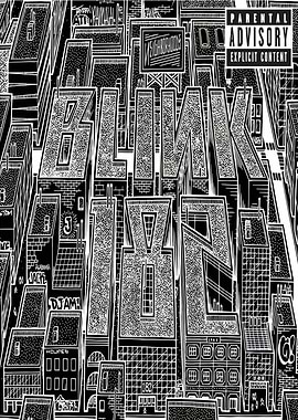 Black and White Cityscape Illustration