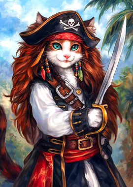 Pirate Cat with Sword