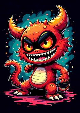 Cartoon Red Devil Character Illustration