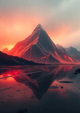 Mountain Reflection at Sunset