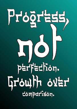 Progress, Not Perfection Text Art