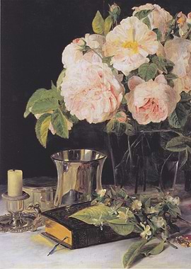 Still Life with Roses and Book