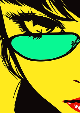 Pop Art Woman with Sunglasses