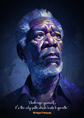 Morgan Freeman Portrait with Quote