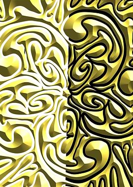 Abstract Swirl Pattern in Gold and Black
