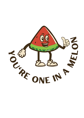 Cartoon Watermelon Character with Pun