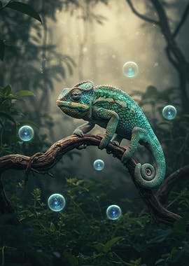 Chameleon in Enchanted Forest