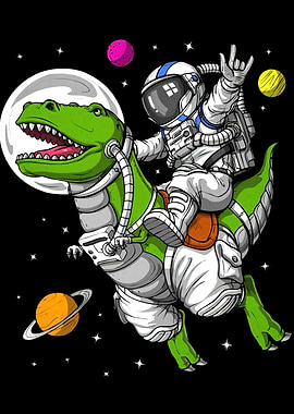 Astronaut dinosaur space