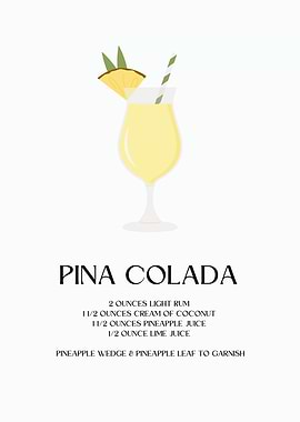 Pina Colada Recipe Illustration