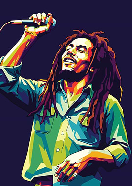 Bob Marley Colorful Portrait