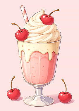 Cute Cherry Milkshake