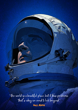 Buzz Aldrin Quote Astronaut Portrait