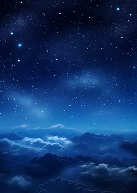 Night Sky Clouds and Stars