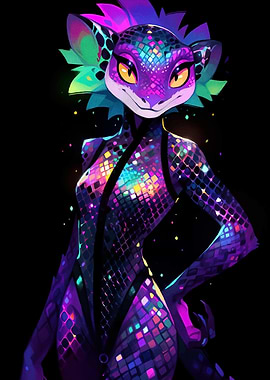 Lizard Anthro Neon Scales
