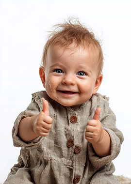 Happy Baby Thumbs Up Portrait