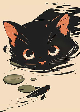 Water Lily Black Cat