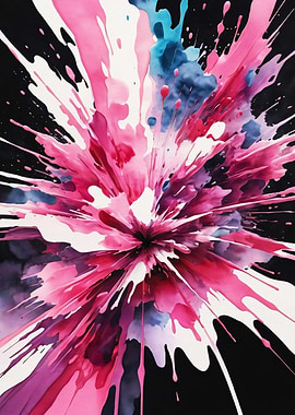 Abstract Pink and Blue Explosion
