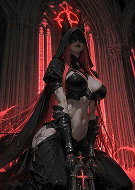 Dark Fantasy Woman in Gothic Setting