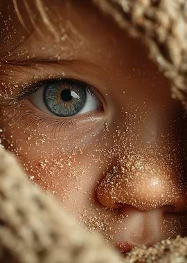 Child's Eye with Sand