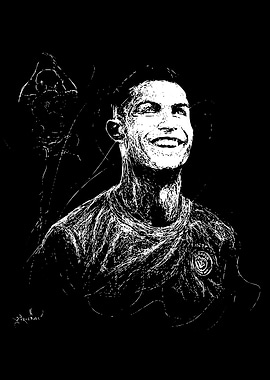 Cristiano Ronaldo Black and White Portrait