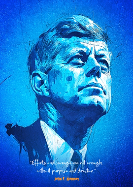 John F. Kennedy Portrait with Quote