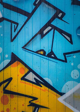 Abstract Graffiti on Wood Panel