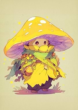 Mushroom Character Floral Accents