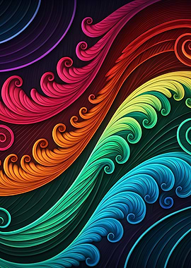Colorful Swirls Abstract Art