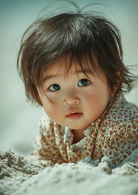 Adorable Baby Portrait on the Beach
