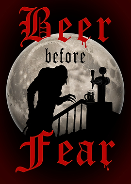 Vampire Beer Before Fear Halloween art
