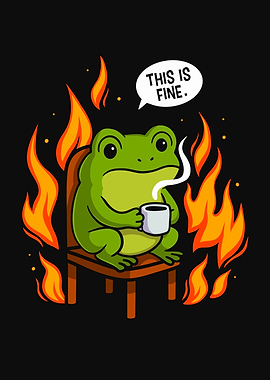 This is fine frog meme