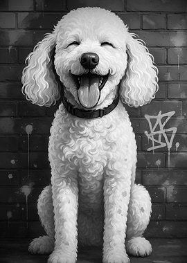 Happy Poodle Portrait