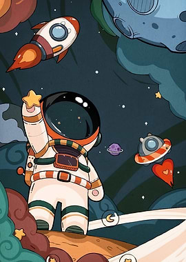 Astronaut Space Cartoon