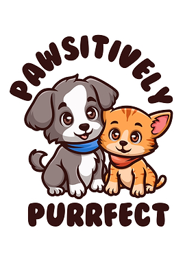 Pawsitively Purrfect Cartoon Dog and Cat