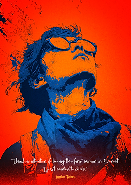 Junko Tabei Portrait with Quote