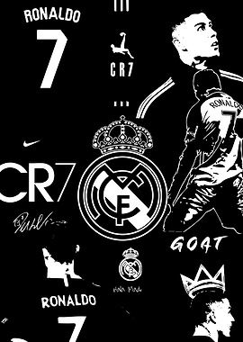 Cristiano Ronaldo Black and White Collage