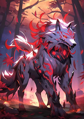 Mystical Wolf Red Markings
