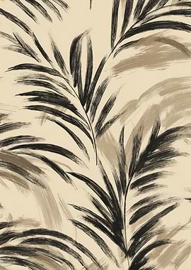 Palm Leaves Pattern in Neutral Tones