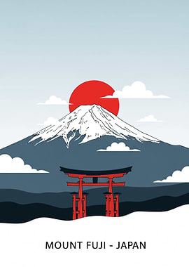 Mount Fuji Japan, Travel Poster