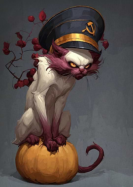 Cat Soviet Hat Pumpkin