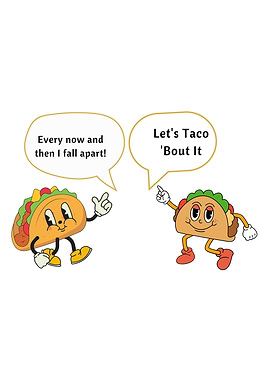 Cartoon Tacos with Speech Bubbles