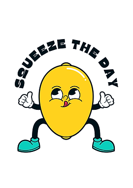 Squeeze the Day Lemon Cartoon