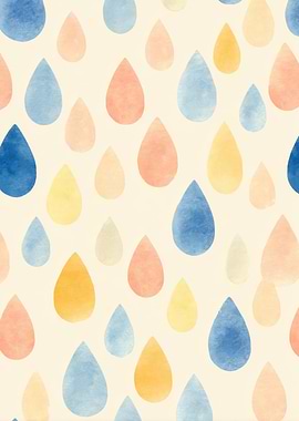 Watercolor Raindrop Pattern