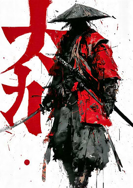 Samurai Warrior Ink Art