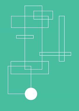 Minimal Geometric Composition on Teal