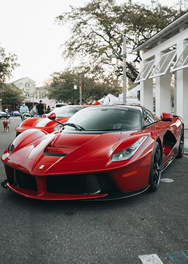 Red Ferrari LaFerrari parked outdoors